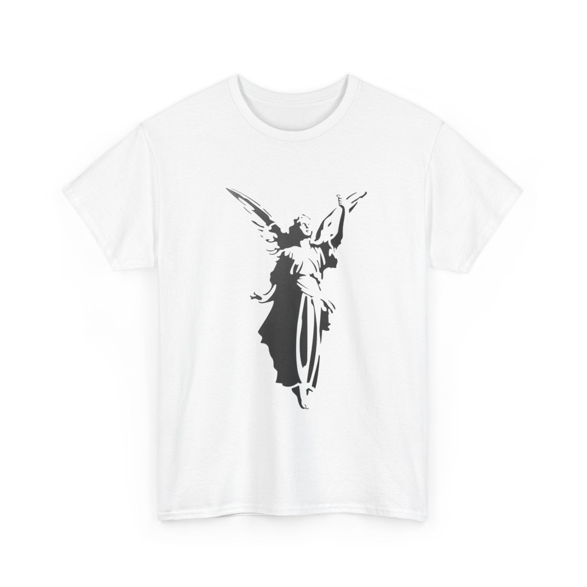 Angel Design wman  Heavy Cotton Tee - Spiritual Shirt, Casual Wear, Gift for Her, Inspirational Tee, Unique Graphic Top