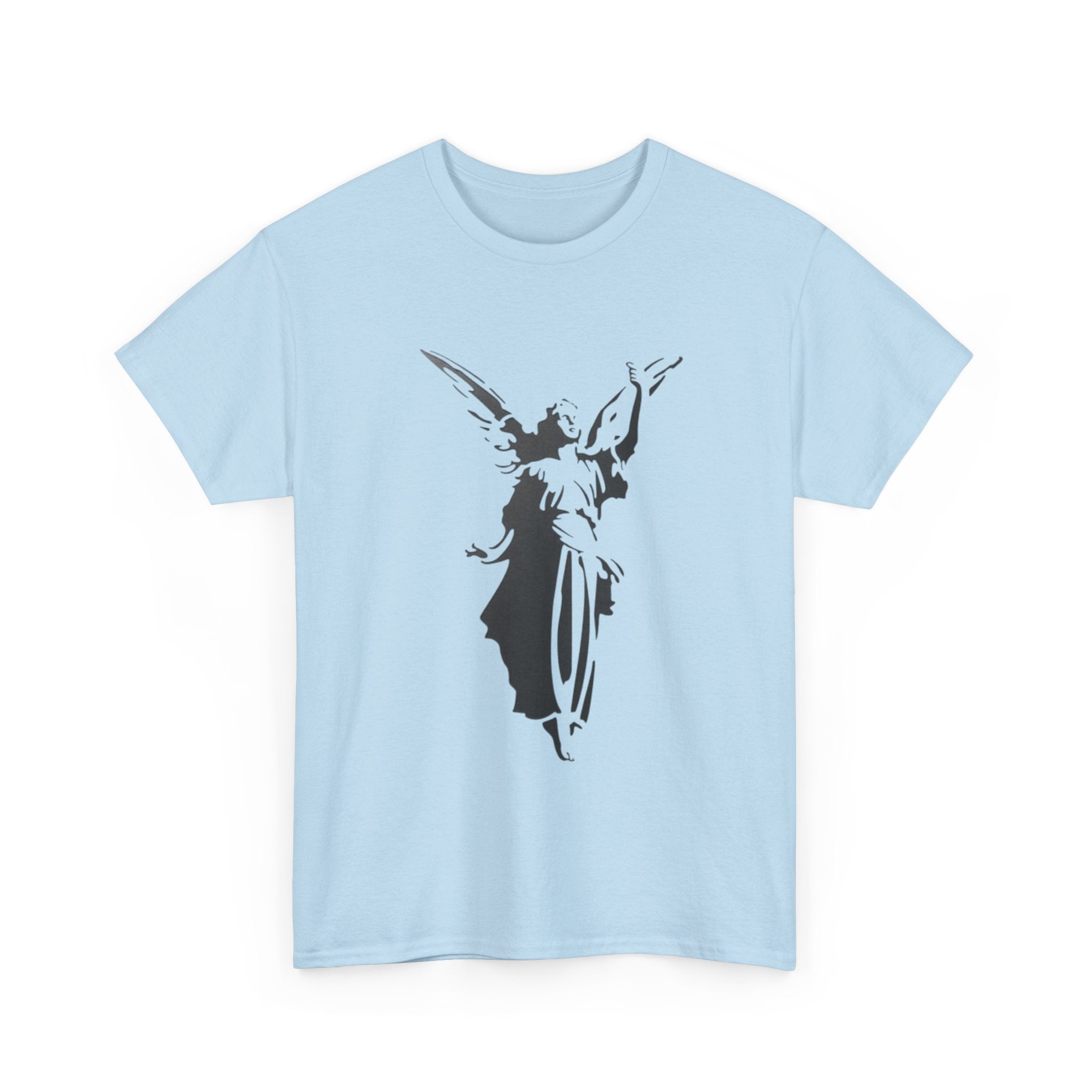 Angel Design wman  Heavy Cotton Tee - Spiritual Shirt, Casual Wear, Gift for Her, Inspirational Tee, Unique Graphic Top