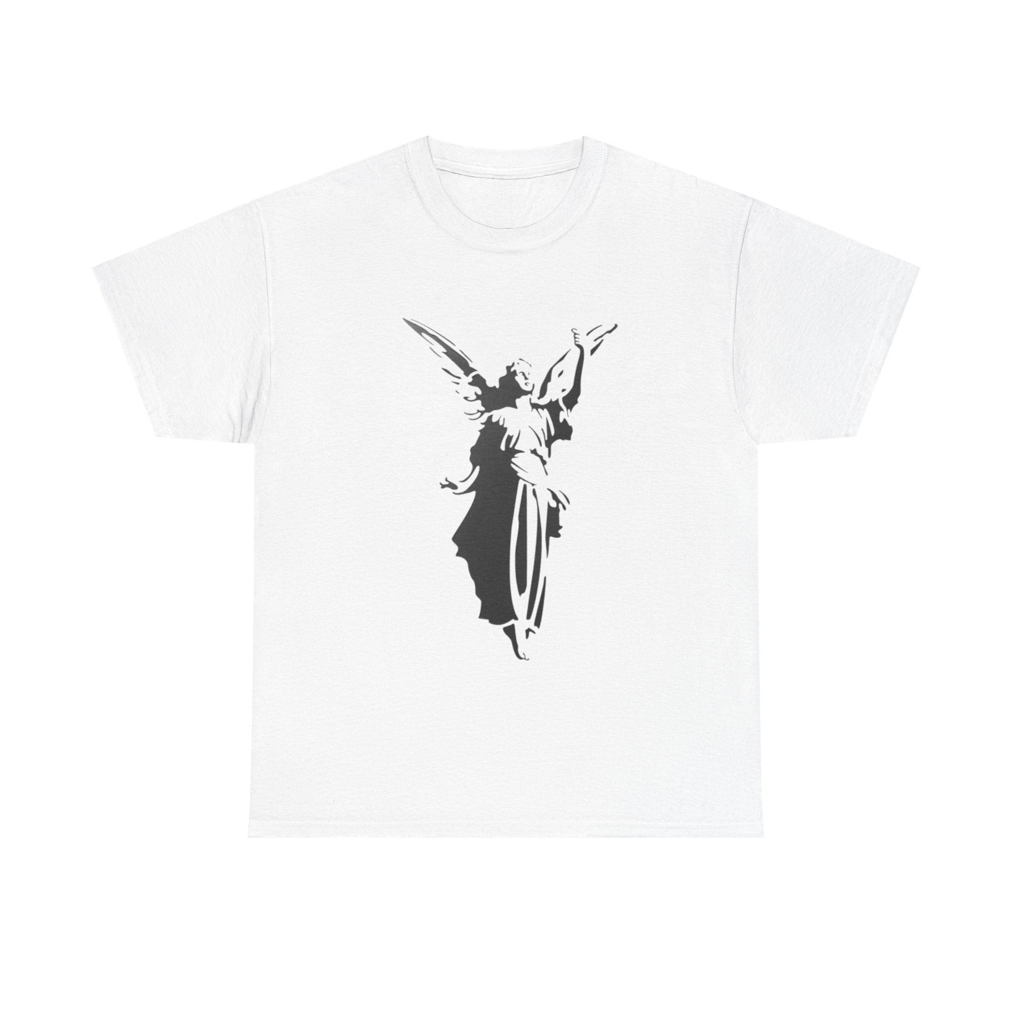 Angel Design wman  Heavy Cotton Tee - Spiritual Shirt, Casual Wear, Gift for Her, Inspirational Tee, Unique Graphic Top