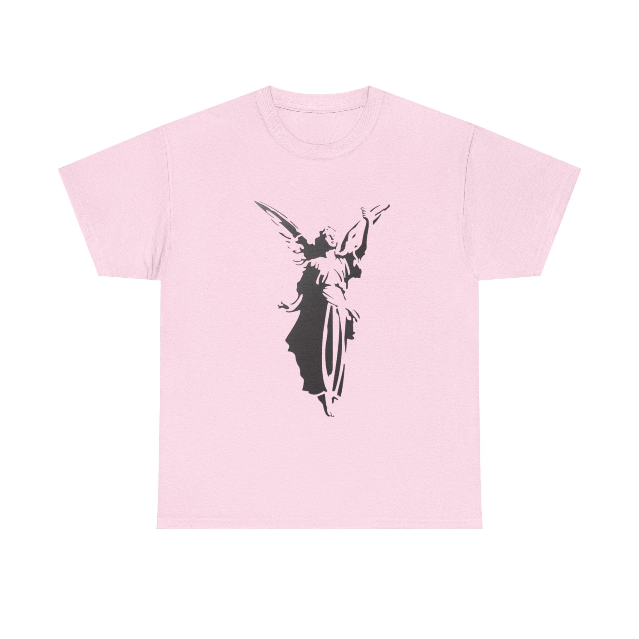 Angel Design wman  Heavy Cotton Tee - Spiritual Shirt, Casual Wear, Gift for Her, Inspirational Tee, Unique Graphic Top