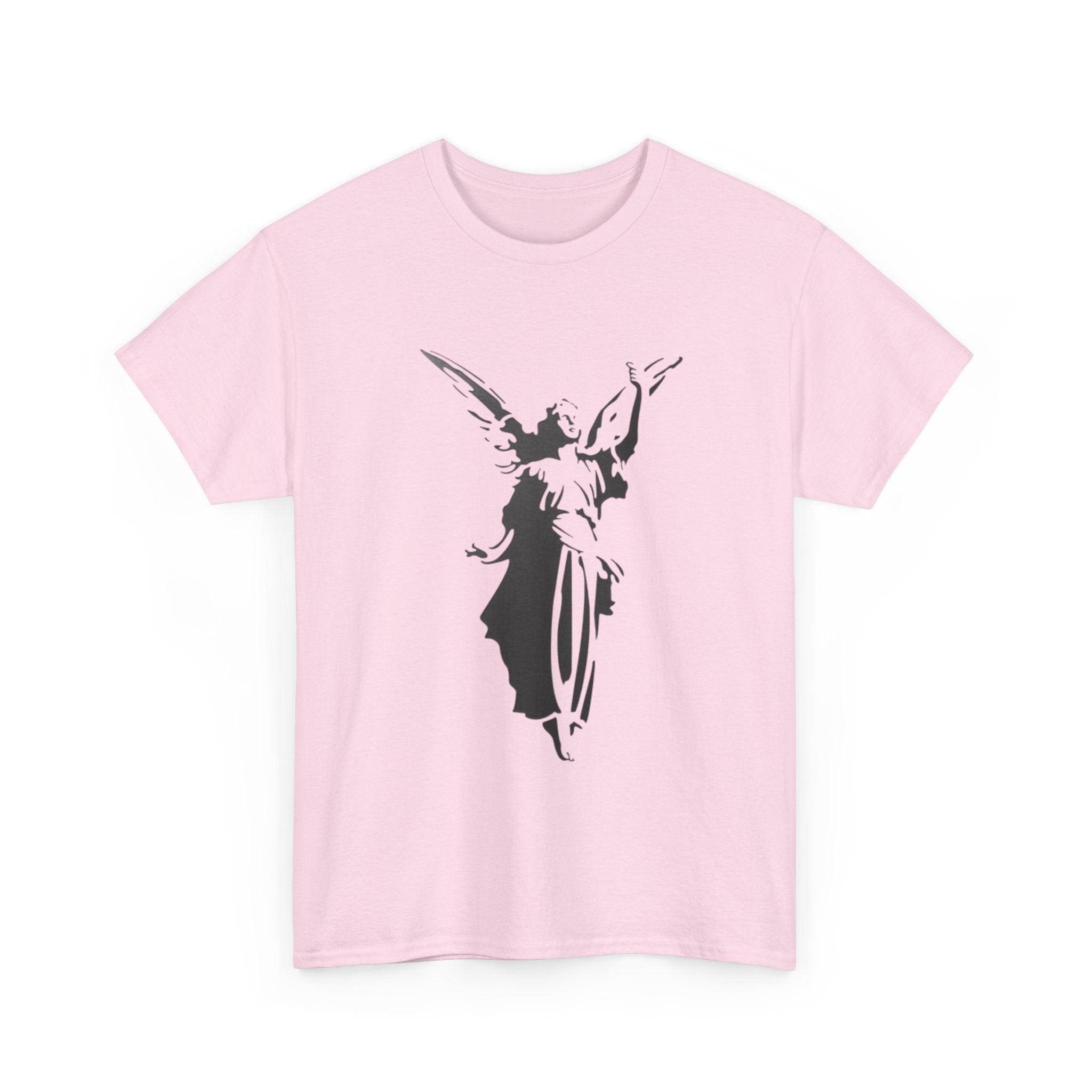 Angel Design wman  Heavy Cotton Tee - Spiritual Shirt, Casual Wear, Gift for Her, Inspirational Tee, Unique Graphic Top