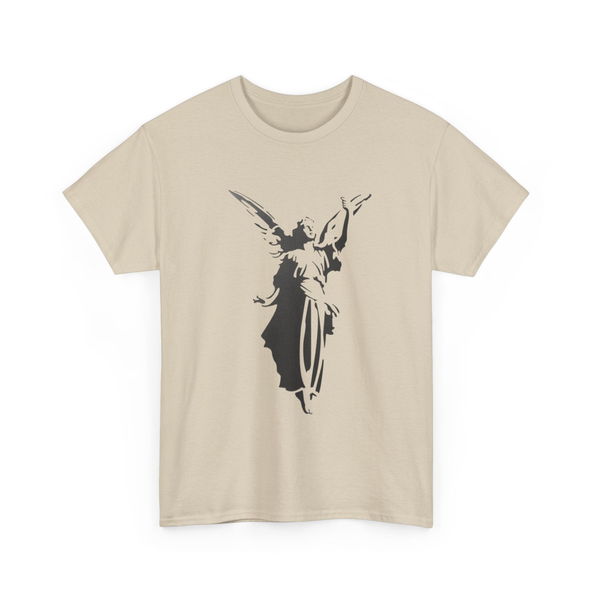 Angel Design wman  Heavy Cotton Tee - Spiritual Shirt, Casual Wear, Gift for Her, Inspirational Tee, Unique Graphic Top