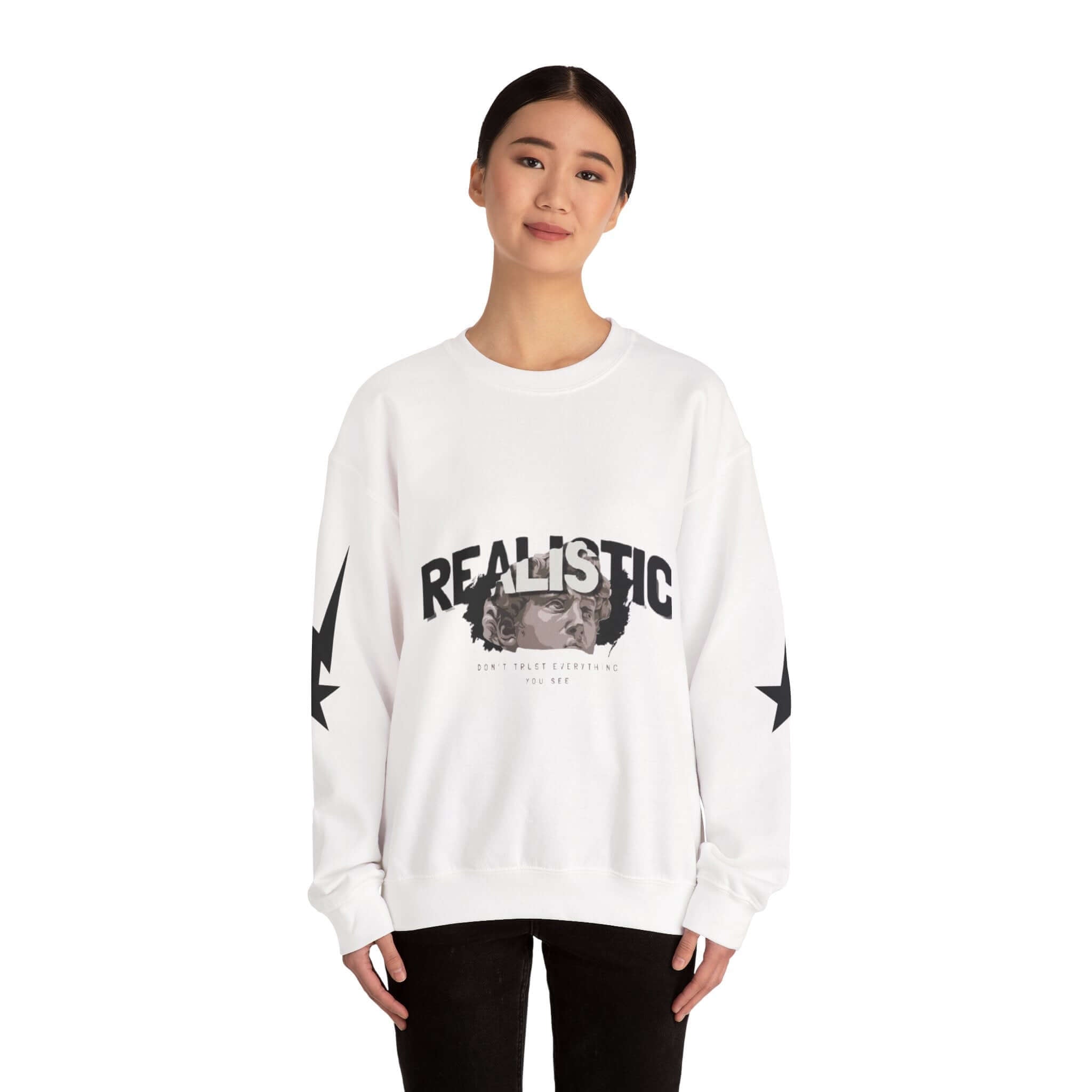 Realistic Trust Issue Graphic Crewneck Sweatshirt