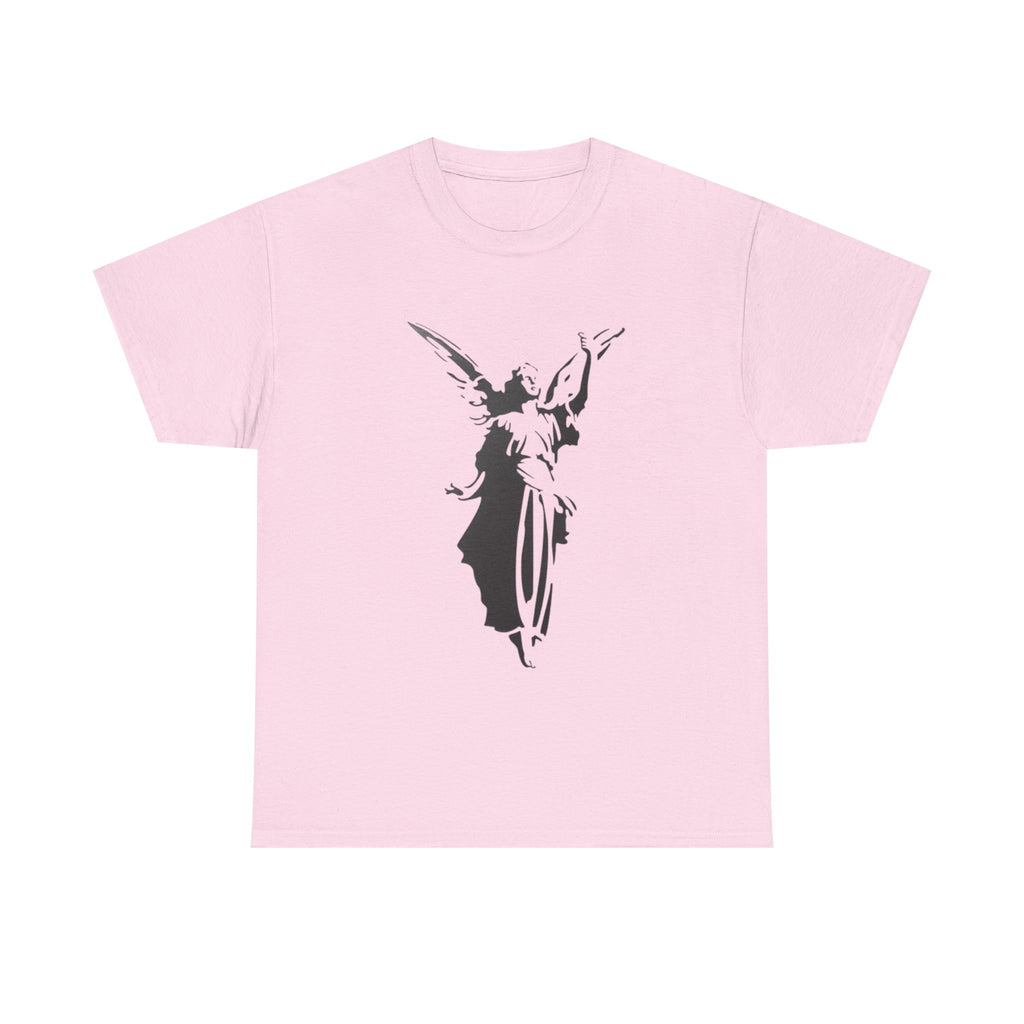 Angel Design wman  Heavy Cotton Tee - Spiritual Shirt, Casual Wear, Gift for Her, Inspirational Tee, Unique Graphic Top
