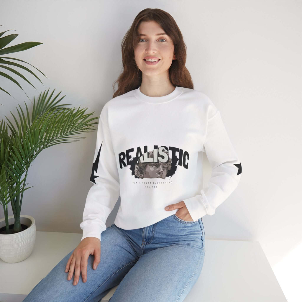 Realistic Trust Issue Graphic Crewneck Sweatshirt