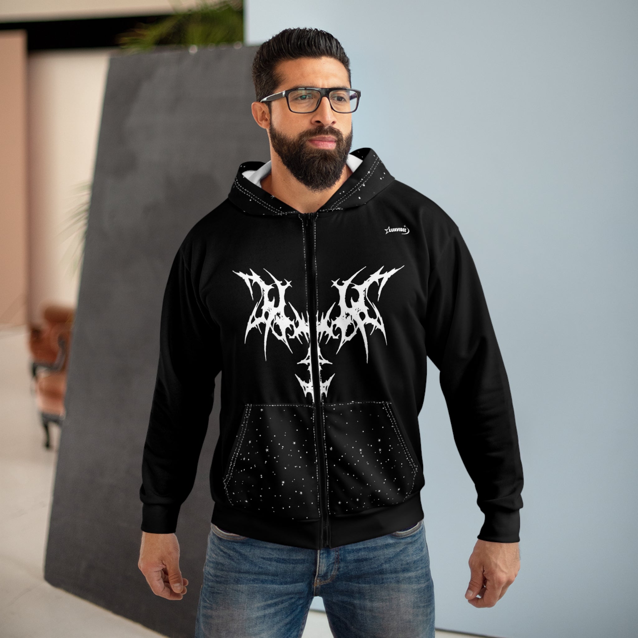 Men's Full Zip Hoodie with New Life Design