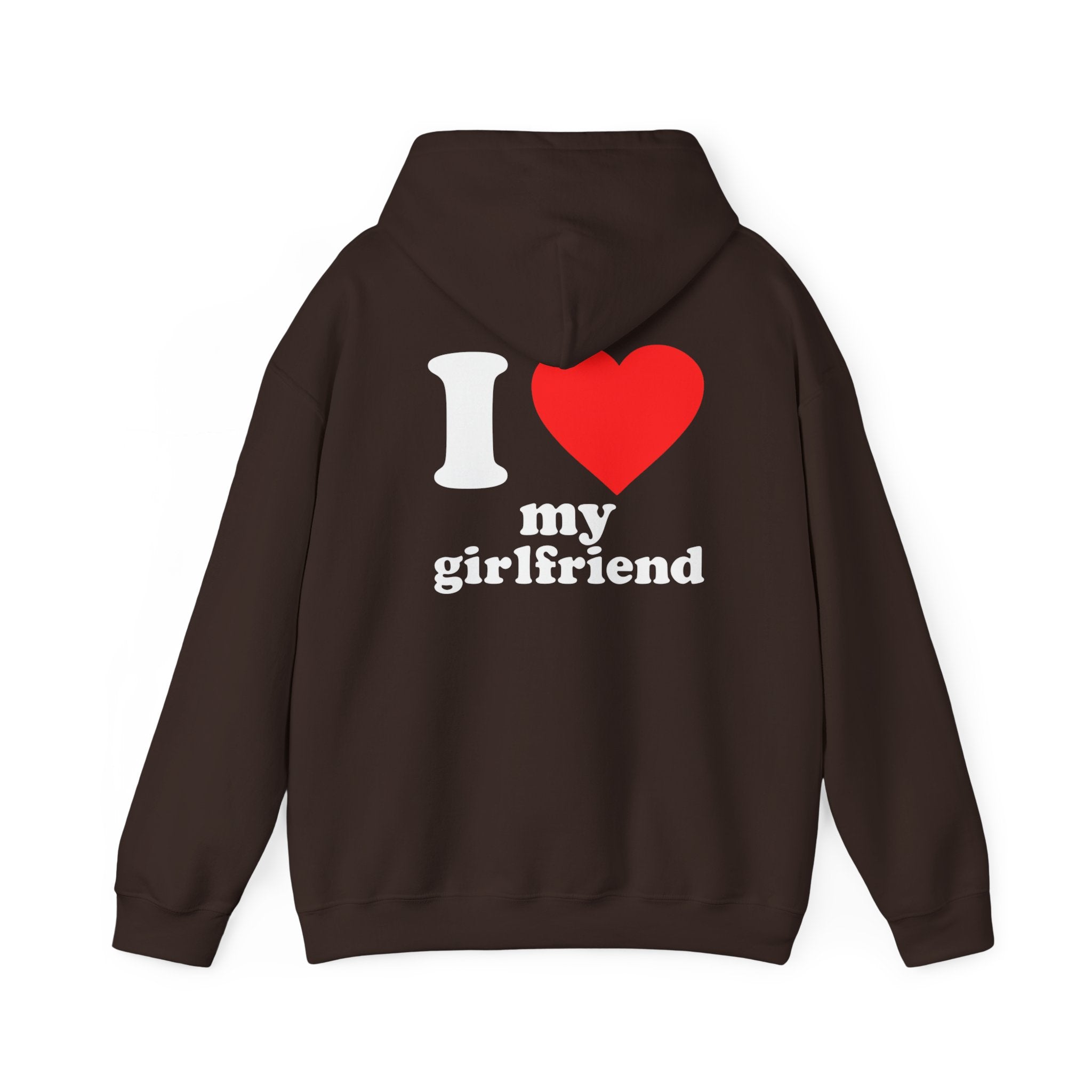 Men's Hooded Sweatshirt - I Love My Girlfriend High Quality 100% Cotton