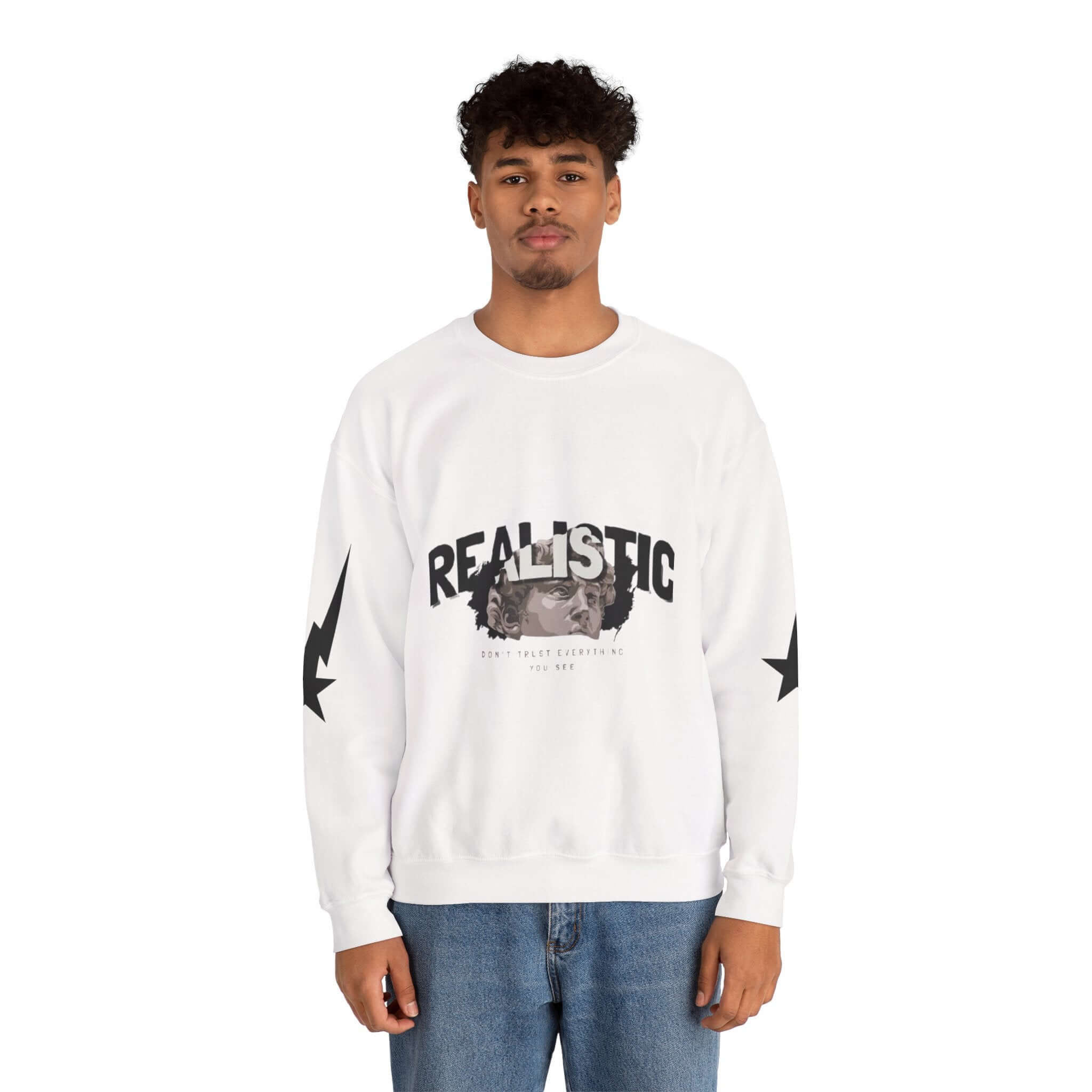Realistic Trust Issue Graphic Crewneck Sweatshirt